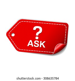 Ask Red Vector Icon Design