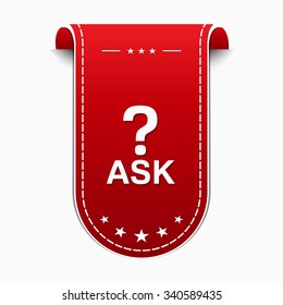 Ask Red Vector Icon Design