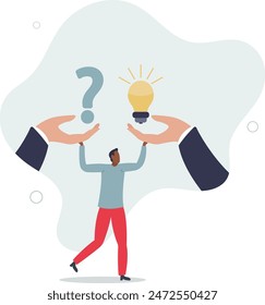 ask for reply or idea to solve difficulty and trouble, FAQ concept,