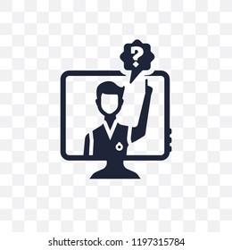 Ask transparent icon. Ask symbol design from Online learning collection.