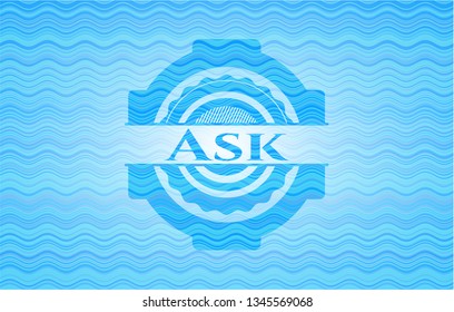 Ask water concept emblem.