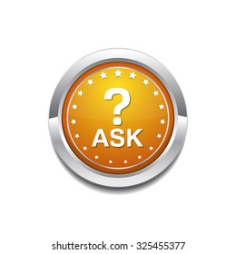 Ask Yellow Vector Icon Button