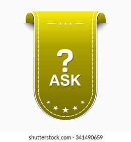 Ask Yellow Vector Icon Design