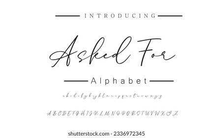 Asked Foe Signature Font Calligraphy Logotype Script Font Type Font lettering handwritten