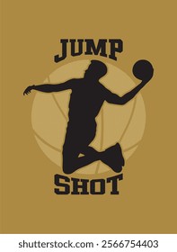 asketball jump shot arwork for tshirt printing