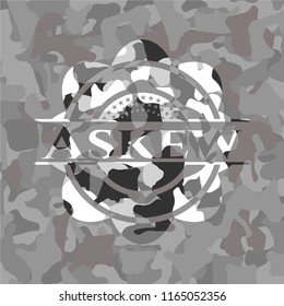 Askew grey camouflage emblem