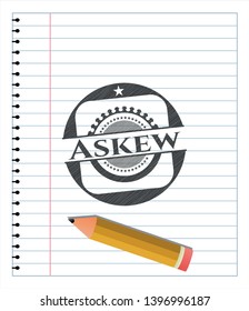 Askew pencil draw. Vector Illustration. Detailed.