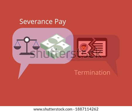 asking for fair severance pay after got termination from company vector