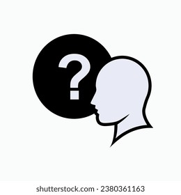 Preguntando a un icono. Confirmación, símbolo de preguntas. Aplicado para Diseño, Presentación, Sitio Web o Elementos de Aplicaciones - Vector.