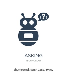 asking icon vector on white background, asking trendy filled icons from Technology collection, asking vector illustration