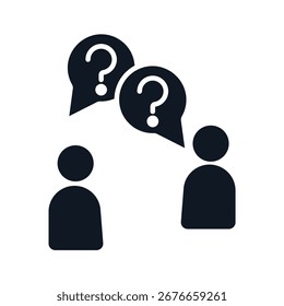 asking icons isolated on White Background. Flat style design