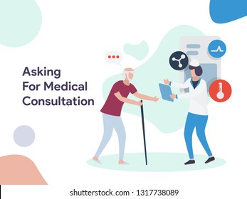 Asking for Medical Consultation illustration. Modern flat design style for website and mobile website.Vector illustration