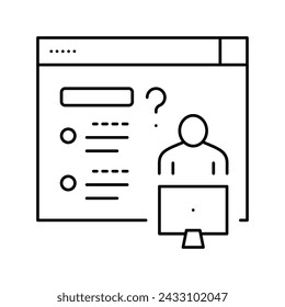 asking question for solve problem line icon vector. asking question for solve problem sign. isolated contour symbol black illustration