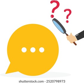 Asking questions and finding answers. Speech bubble. Modern vector illustration in flat style.

