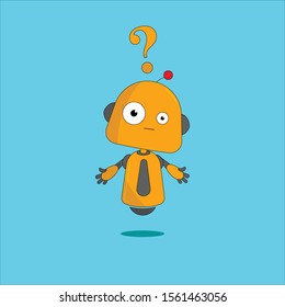 Asks robot icon in blue background. Vector Illustration