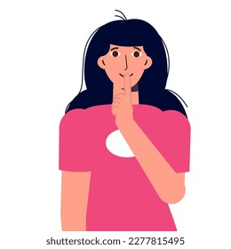 Pide el concepto de silencio. Sé una señal silenciosa. Ilustración vectorial.