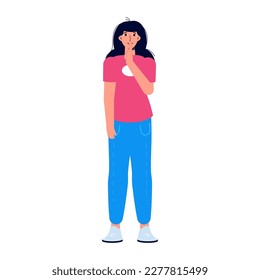 Asks for silence concept. Be silent sign. Vector illustration.
