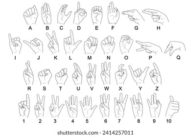 ASL Alphabet American Sign Language numbers letters