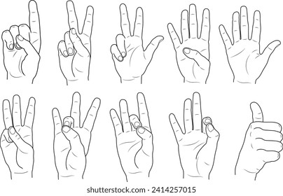 ASL Alphabet American Sign Language-Buchstaben