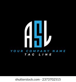 ASL letter logo creative design with vector graphic, Abc simple and modern logo design. Pro Vector