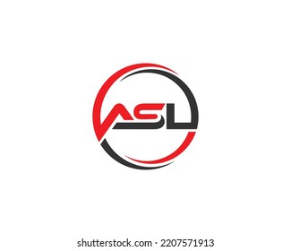 ASL Letter Logo Design Creative Icon Modern Circle Vector.