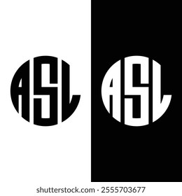 ASL letter logo design Royalty Free Vector Image.