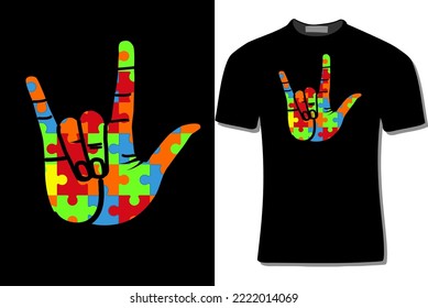 Asl Love in Puzzle T-Shirt Design