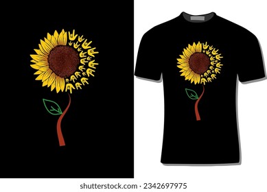 ASL love with sunflower design 