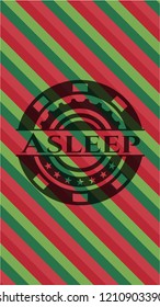Asleep christmas emblem background.