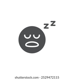 Asleep face emoji icon simple vector symbol