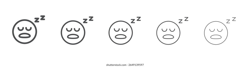 Rosto adormecido ícone emoji ilustração simples logotipo arte