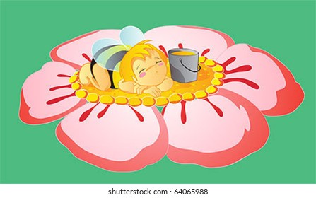  	Asleep little bee