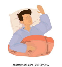 asleep man design over white