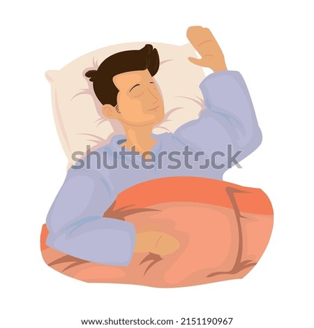 asleep man design over white