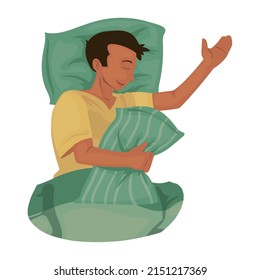 asleep man illustration over white