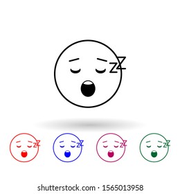 Asleep multi color icon. Simple thin line, outline vector of emoji icons for ui and ux, website or mobile application