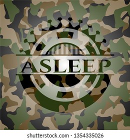 Asleep on camouflaged pattern