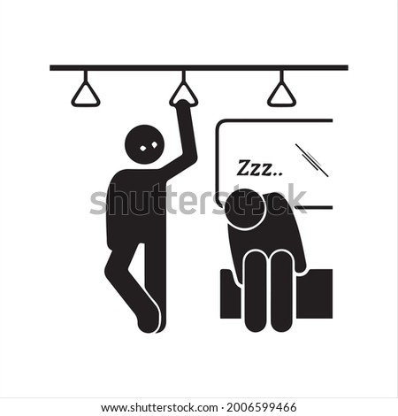 Asleep, public, dozen icon. Vector and glyph
