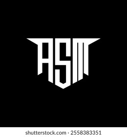 ASM letter logo design with white background in illustrator, vector logo modern alphabet font overlap style, calligraphy designs for logo, Poster, Invitation, etc.