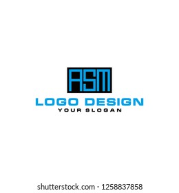asm logo design , alphabet logo , square logo , initial logo design