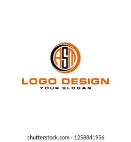 asm logo design , initial logo design , alphabet logo , circle logo