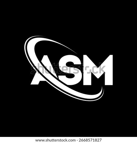ASM logo. ASM letter logo design. Initials ASM logo linked with circle and uppercase monogram logo. ASM typography for technology, business and real estate brand.