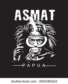 Asmat tribe image vector illustration for your t shirt