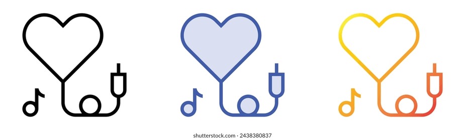 asmr icon. Linear, Blue Fill and Gradient Style Design Isolated On White Background