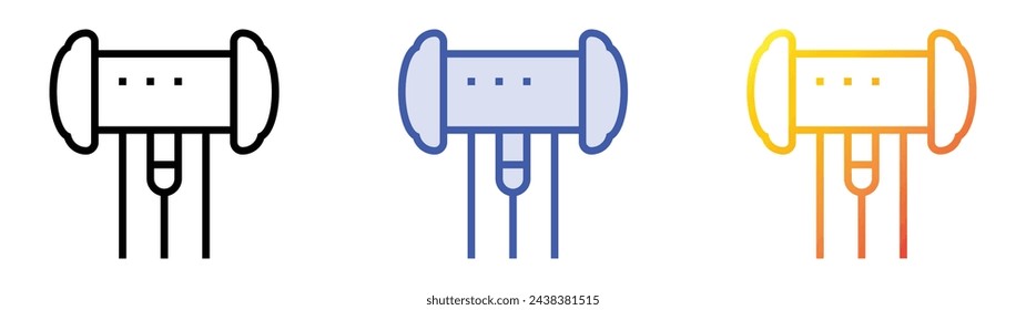 asmr icon. Linear, Blue Fill and Gradient Style Design Isolated On White Background