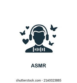 Asmr icon. Monochrome simple Streaming icon for templates, web design and infographics