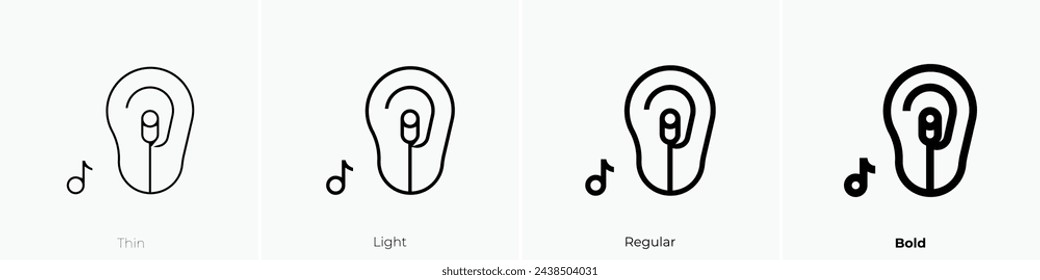 asmr icon. Thin, Light Regular And Bold style design isolated on white background