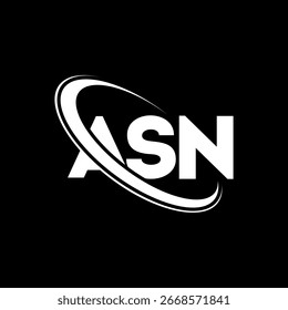 ASN logo. ASN letter logo design. Initials ASN logo linked with circle and uppercase monogram logo. ASN typography for technology, business and real estate brand.