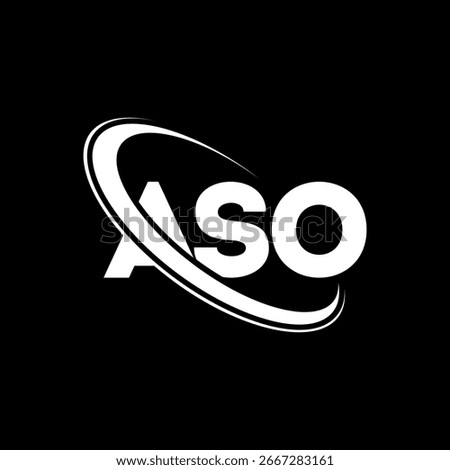 ASO logo. ASO letter logo design. Initials ASO logo linked with circle and uppercase monogram logo. ASO typography for technology, business and real estate brand.