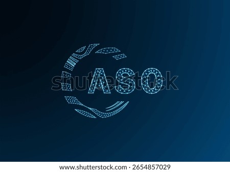 ASO low poly letter logo vector design. ASO lower poly logo design. ASO unique low poly logo design.